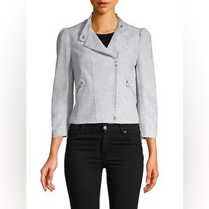 Rebecca Taylor Woven Moto Jacket